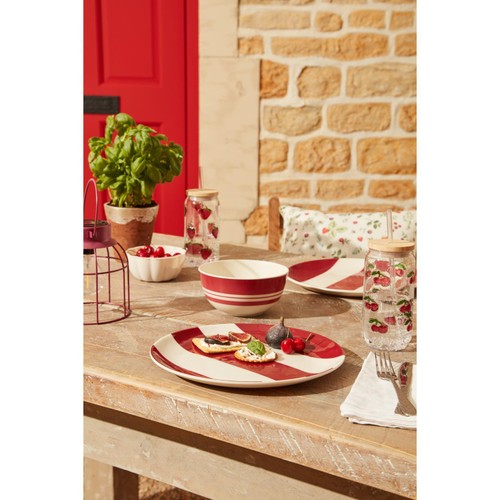 Nutmeg Striped Plate Red