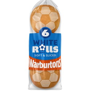 Warburtons 6 Soft & Sliced White Rolls
