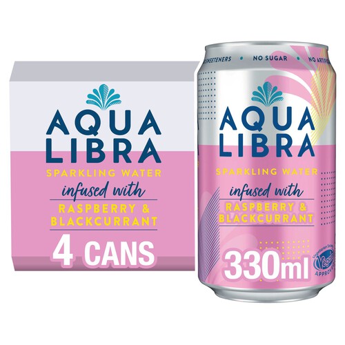 Aqua Libra Sparkling Water Raspberry & Blackcurrant 