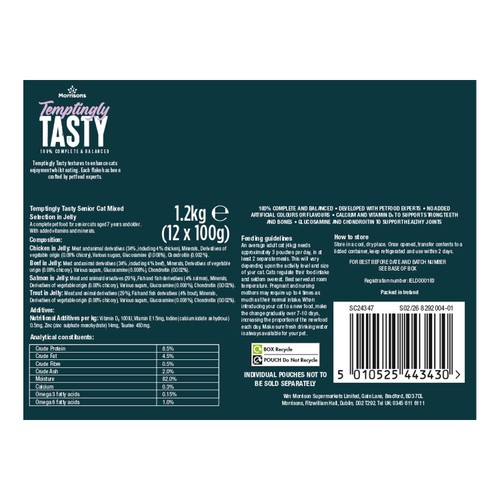 Morrisons Temptingly Tasty Senior Cat Fish In Jelly 12 x 100g