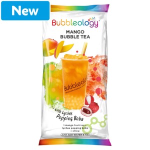 Bubbleology Mango Bubble Tea with Lychee Popping Boba 102.5g + 35ml