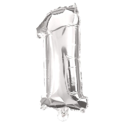 Decorata Silver Numeral Foil Balloon 85cm No. 1
