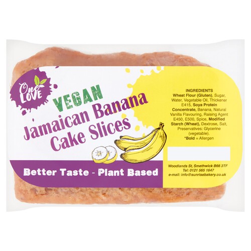 One Love Vegan Jamaican Banana Cake Slices 