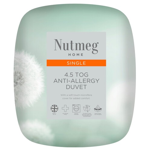 Nutmeg Home Anti-Allergy 4.5 Tog Duvet Single