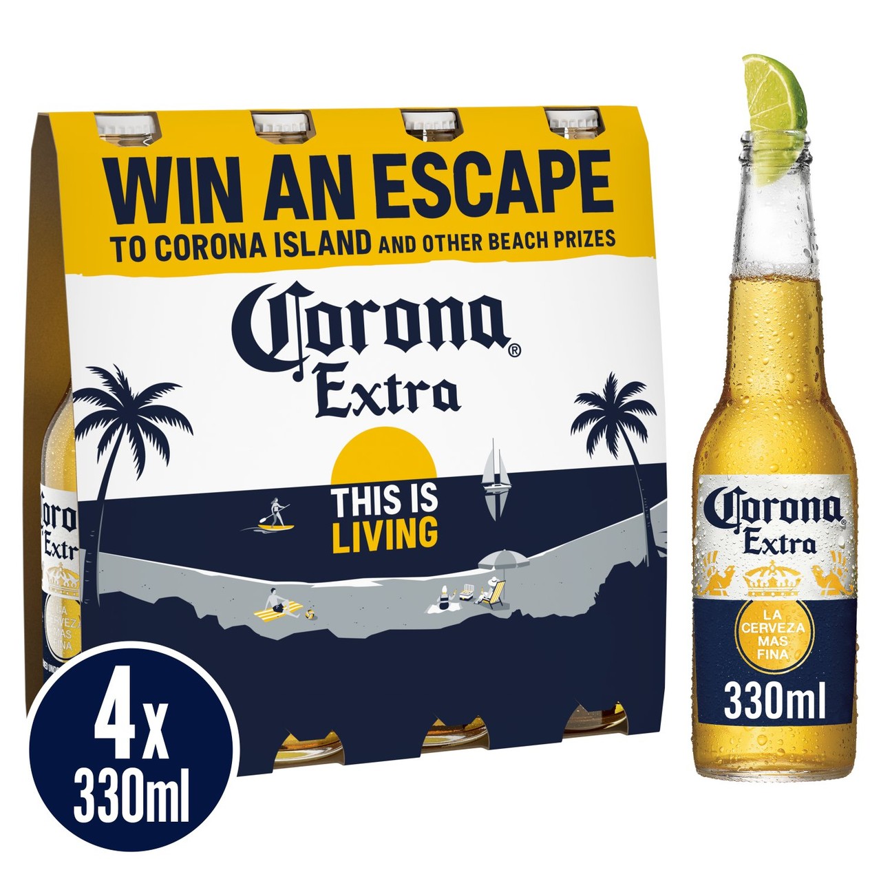 Corona Extra Premium Lager Beer Bottles 4 x 330ml