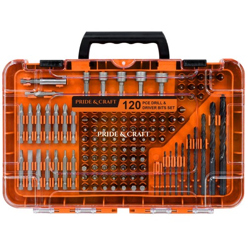 Pride & Craft 120pc Drills & Bits Set