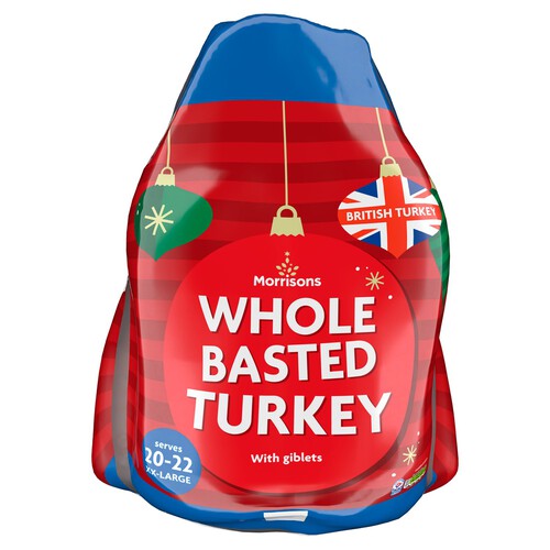 Morrisons Frozen XXL Whole Basted Turkey with Giblets 8.9-10.6 kg