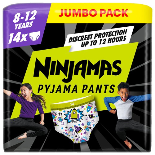 Pampers Ninjamas Pyjama Pant Nappies Pull-On Size 8 Giant Extra