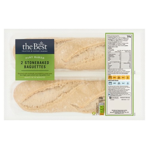 Morrisons The Best Part Baked Sourdough Stonebaked Baguettes