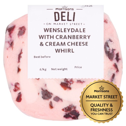 Market Street Deli Wensleydale With Cranberry & Cream Cheese Whirl