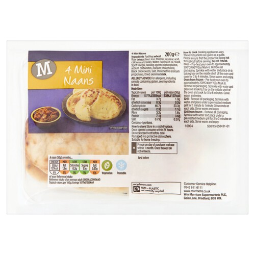 Morrisons Mini Naan Plain  