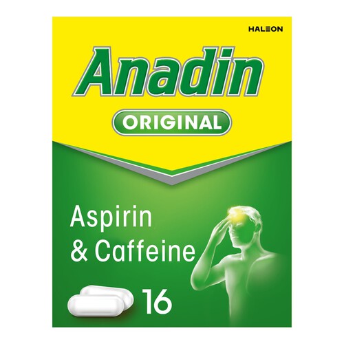 Anadin Original Pain Relief Asprin Caffeine Tablets