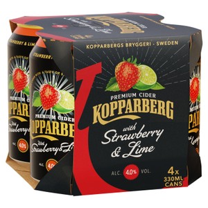 Kopparberg With Strawberry & Lime Cider Cans 4x330ml product image