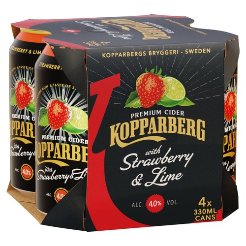 Kopparberg With Strawberry & Lime Cider Cans 