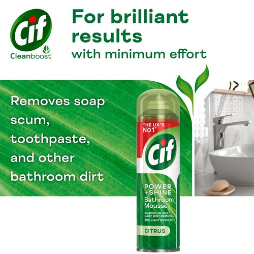 Cif Citrus Power & Shine Bathroom Mousse