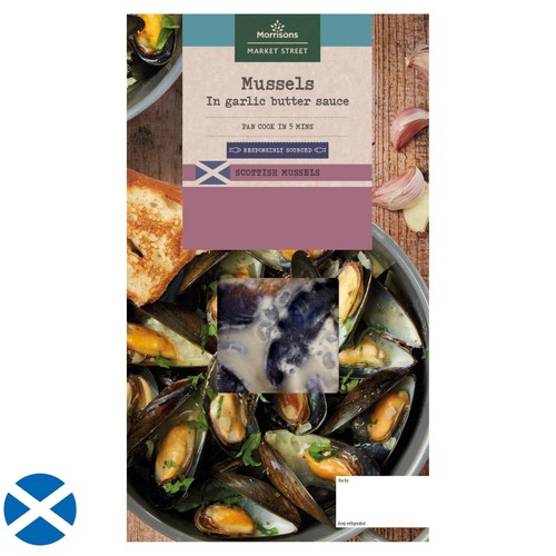 Morrisons Scottish Cooked Mussels In Garlic Butter 500g