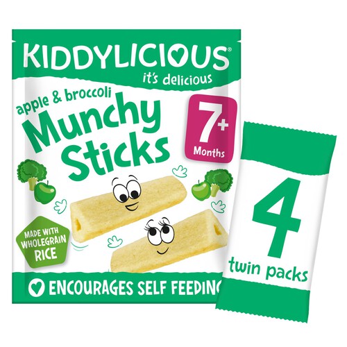 Kiddylicious Apple & Broccoli Munchy Sticks Baby Snacks