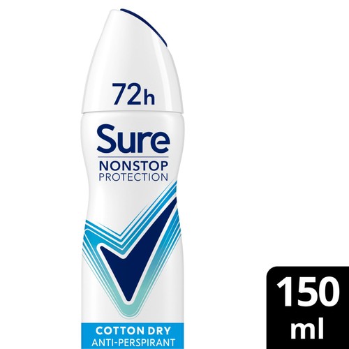 Sure Antiperspirant Deodorant Nonstop Protection Cotton Dry 150ml
