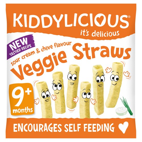 Kiddylicious Sour Cream & Chive Flavoured Veggie Straws Baby Snacks