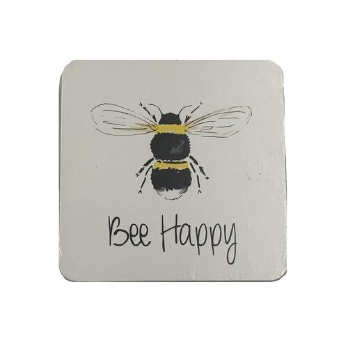 Morrisons Bee Happy Cork Back Coasters