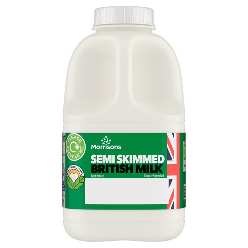 Morrisons British Milk Semi Skimmed 1 Pint