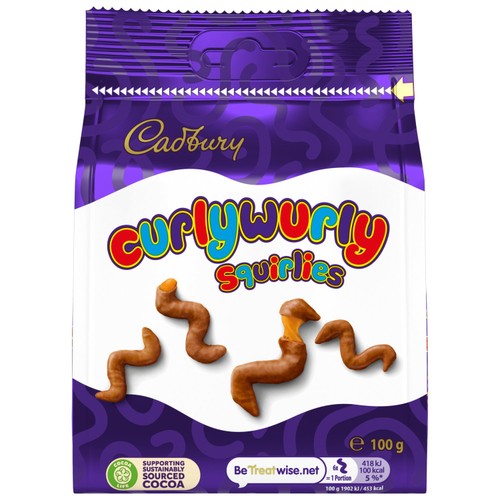 Cadbury Curly Wurly Squirlies Chocolate Bag