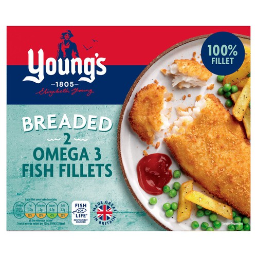 Young's 2 Breaded Omega 3 Fish Fillets 