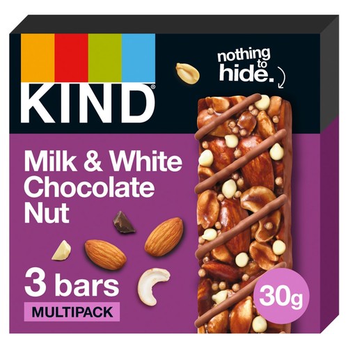 Kind Milk & White Chocolate Nut Bars 3 X 30g