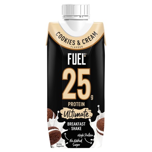 FUEL10K Cookies & Cream 25g High Protein Breakfast Shake Drink   330ml