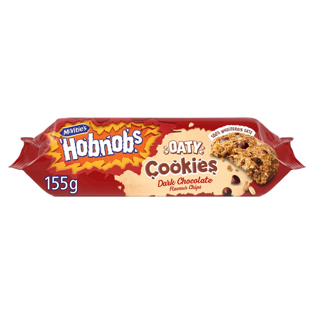 Mcvitie's Hobnobs Biscuits Oaty Cookies Dark Chocolate 155g