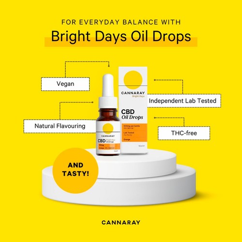 Cannaray Bright Days CBD Oil Drops Orange 10ml