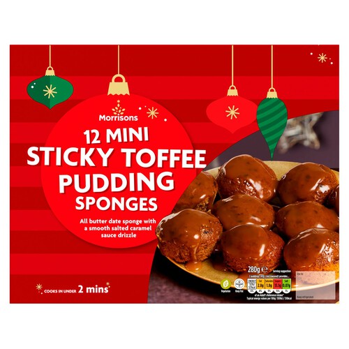 Morrisons 12 Mini Sticky Toffee Pudding Sponges