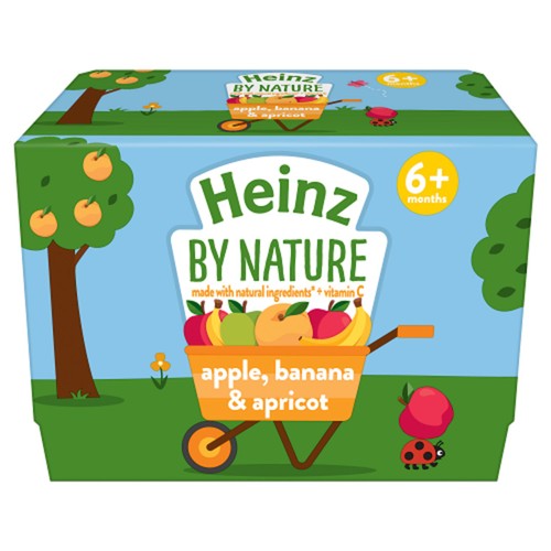  Heinz Apple, Banana & Apricot 6+ Months  Baby Food Dessert Pots 