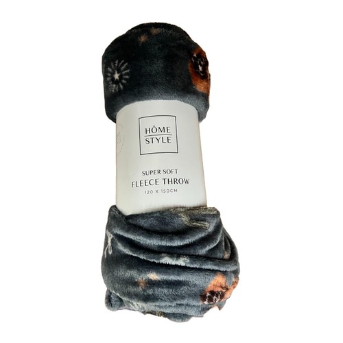 Home Style Cowboy Printed Fleece Throw 120 x 150cm