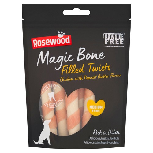Rosewood Magic Bone Filled Twists Chicken With Peanut Butter 195g