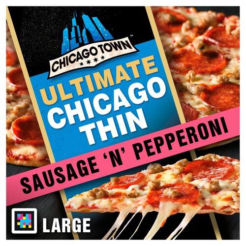 Chicago Town Crispy Chicago Thin Sausage N Pepperoni 