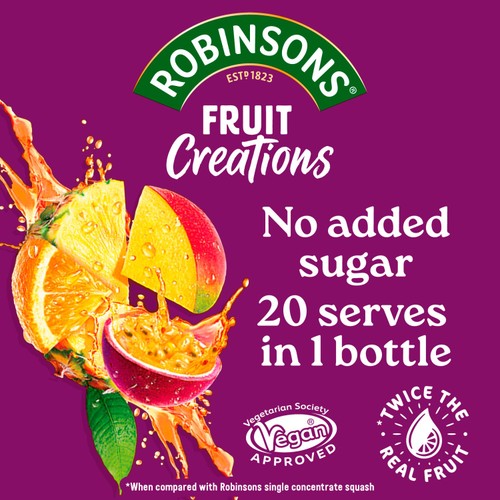 Robinsons Fruit Creations Exotic Pineapple Mango & Passion Fruit Squash