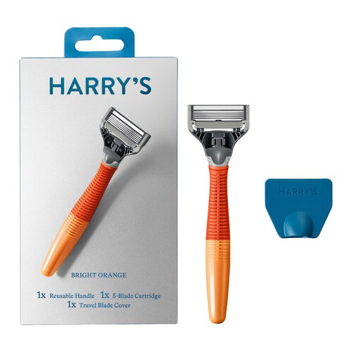 Harry's 5 Blade Cartridge And Handle Bright Orange 1 Pack