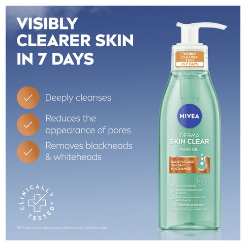 NIVEA Derma Skin Clear Face Wash Gel