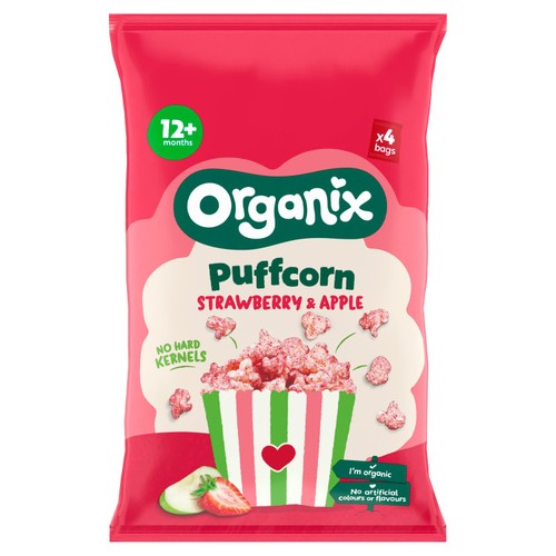 Organix Strawberry & Apple Puffcorn 10g