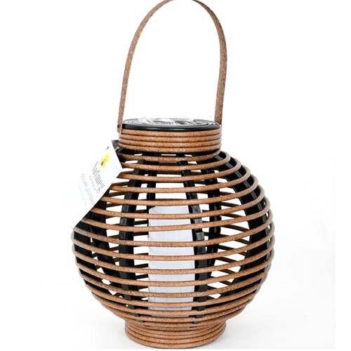 Nutmeg Small Rattan Lantern Brown