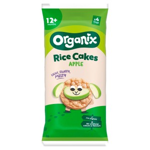 Organix Apple Rice Cake Clouds Organic Baby Snacks Multipack 4x18g 7 months+