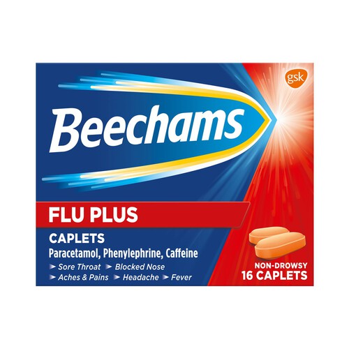 Beechams Flu Plus Sore Throat Cold and Flu Relief Caplet