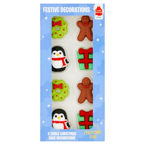 Cake Decor Christmas 2D Sugar Decorations 