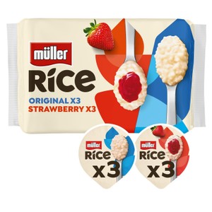 Muller Rice Strawberry & Original Low Fat Dessert 6x170g