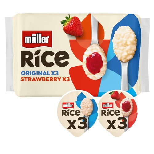 Muller Rice Strawberry & Original Low Fat Dessert 6x170g