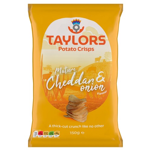 Taylors of Harrogate Mature Cheddar & Onion Flavour Potato Crisps