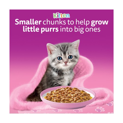 Whiskas 2-12 Months Wet Cat Food Pouches Poultry Feasts In Jelly 40 x 85g