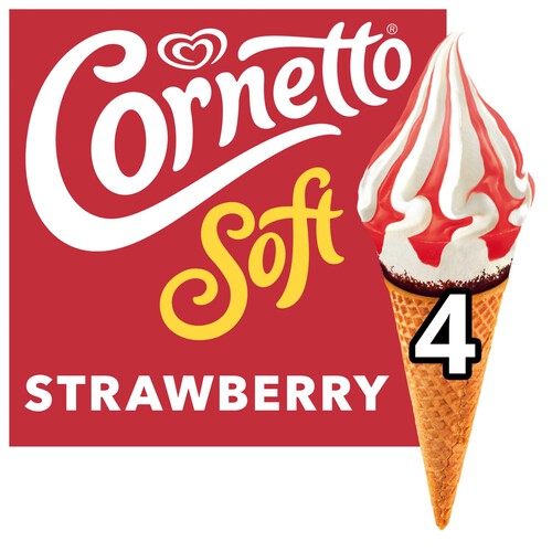 Cornetto Soft Strawberry Ice Cream Cones