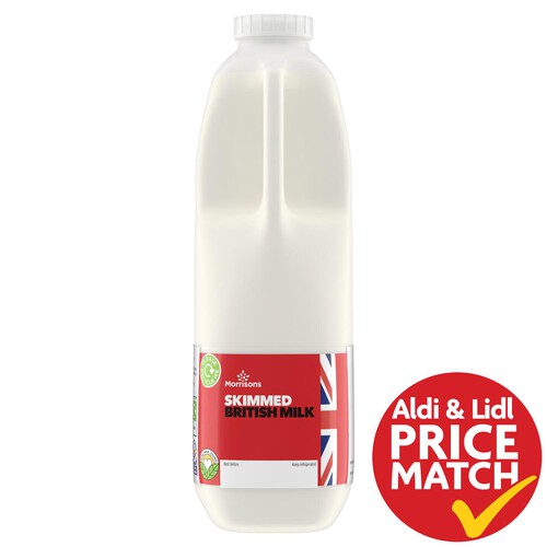 Morrisons British Skimmed Milk 2 Pints